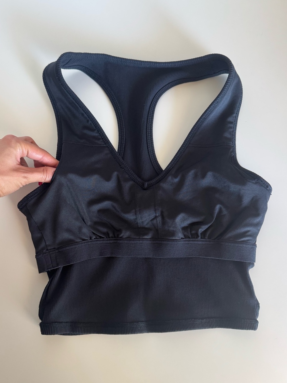 ALO Yoga Goddess Ribbed Cropped Racerback Tank - Picture 8 of 9